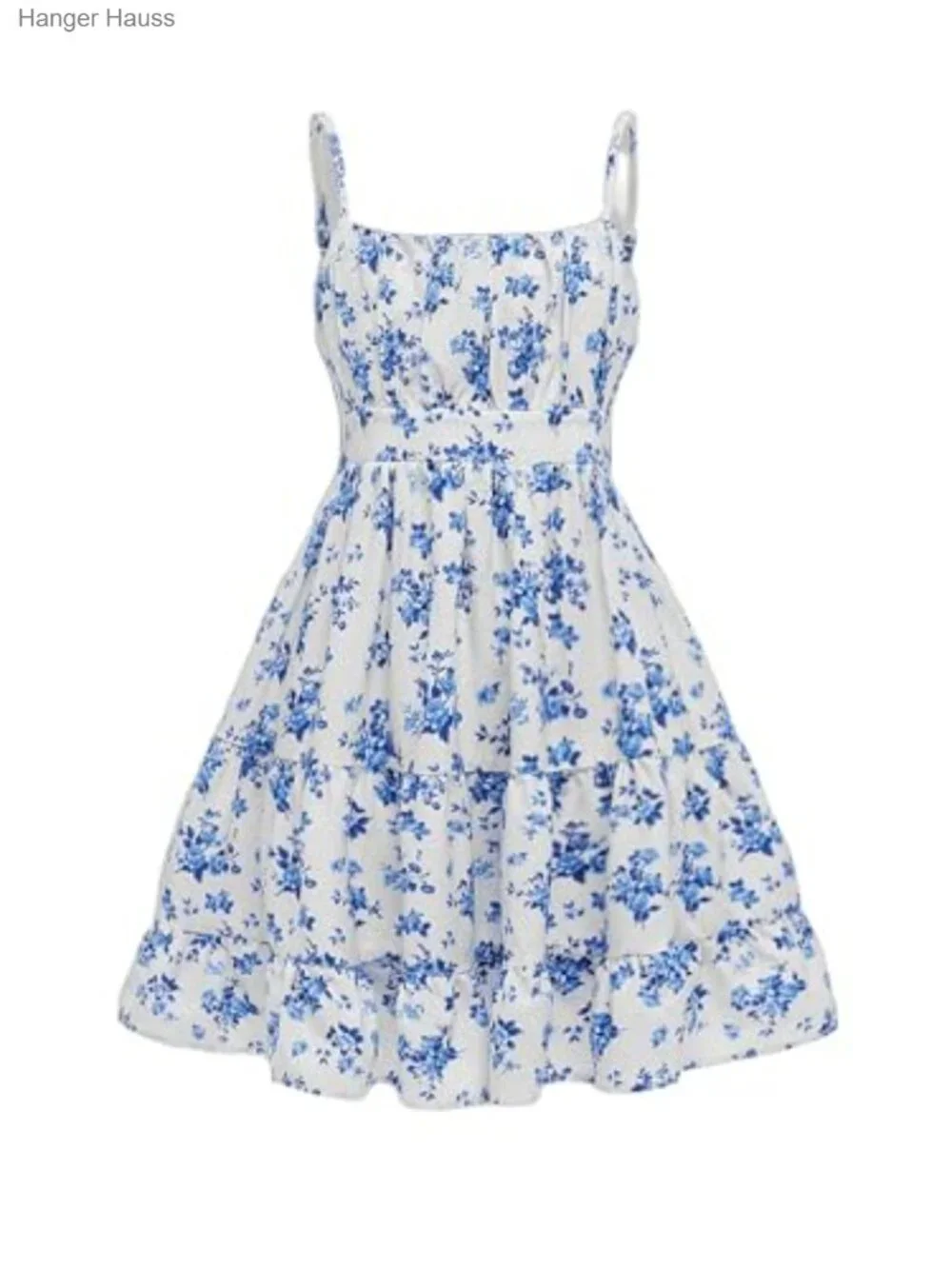 Floerns Girl's Floral Sleeveless Ruched Ruffle Hem A-Line Cami Short Dress